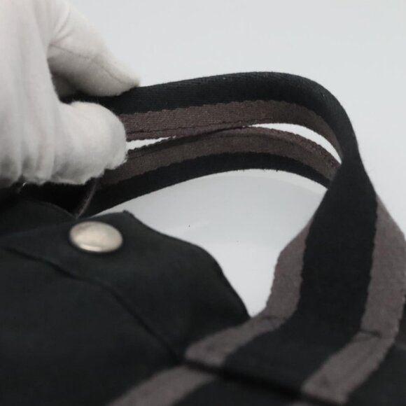 HERMES Fourre Tout MM Hand Bag Canvas Black - Picture 8 of 16